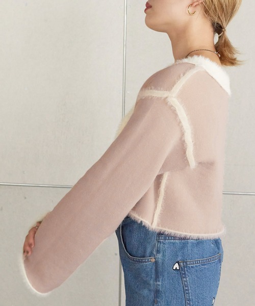 「w closet」 ニットカーディガン FREE ホワイト レディース_画像9