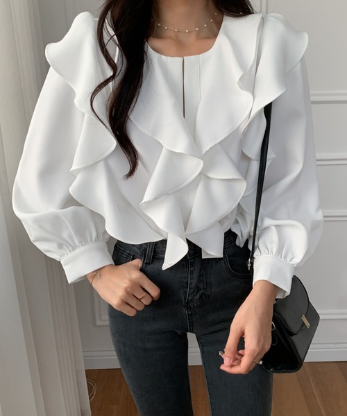 「ABITOKYO」 長袖ブラウス L グレー レディース_画像8