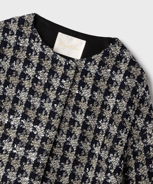 GRACE CLASS コート アウター シャイニーツイードコート レディース