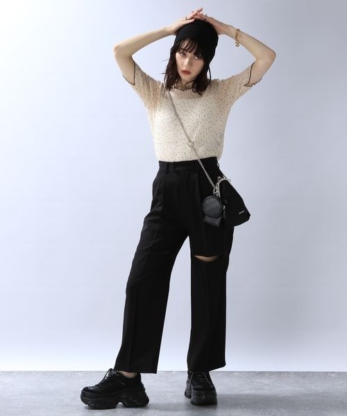 「JEANASIS」 半袖Tシャツ FREE ブラック系その他 レディース_画像4