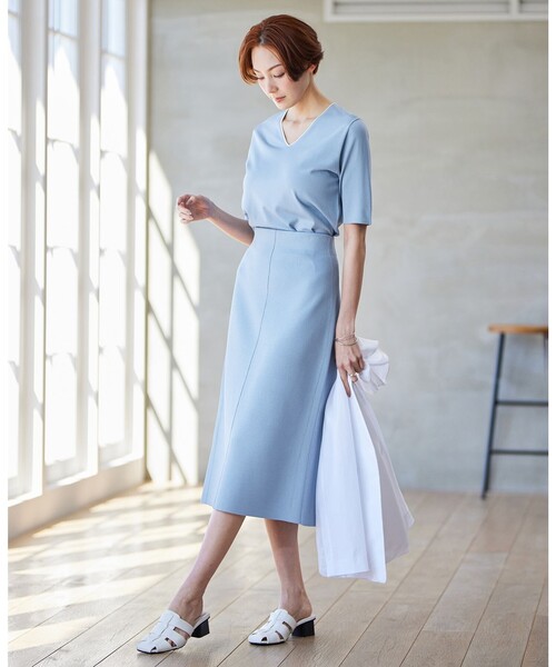 「ICB」 半袖ニット SMALL ベージュ レディース_画像2