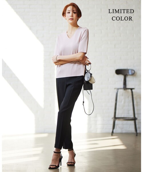 「ICB」 半袖ニット SMALL ベージュ レディース_画像4