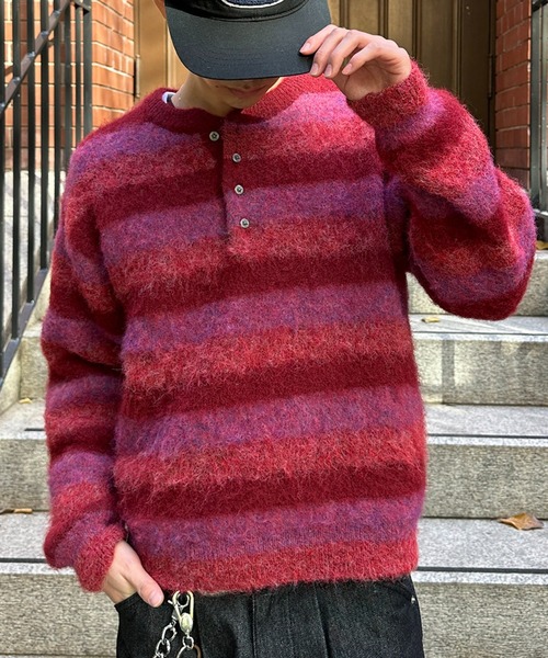 kutir（クティール） セーター ニット HENLEY NECK SILVER BUTTON 