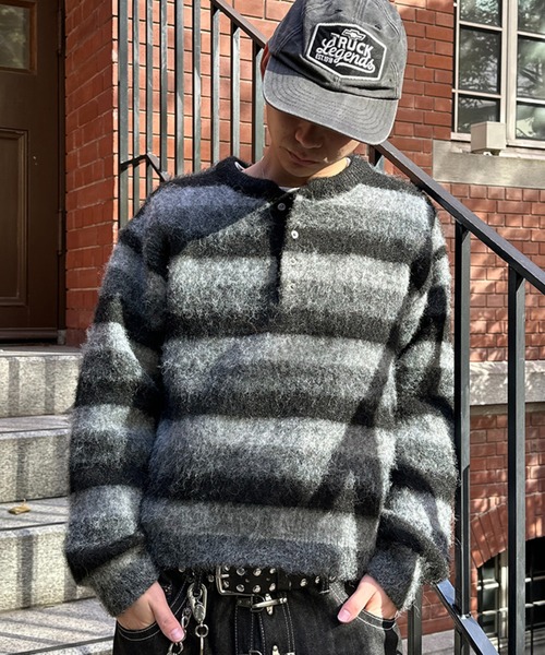 kutir（クティール） セーター ニット HENLEY NECK SILVER BUTTON 