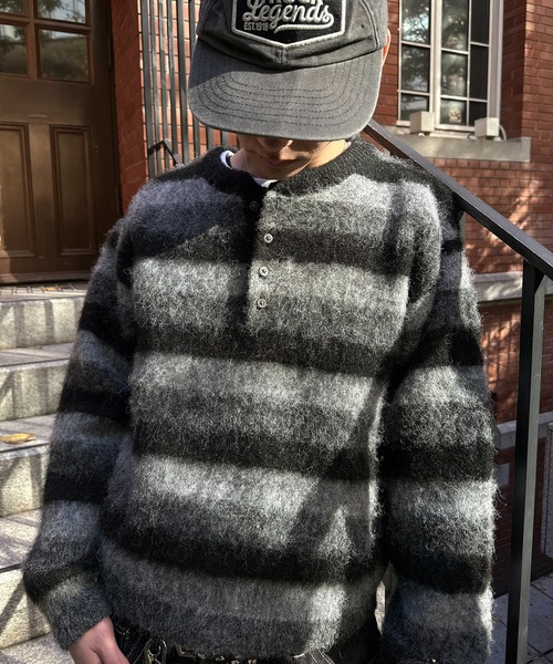 kutir（クティール） セーター ニット HENLEY NECK SILVER BUTTON 