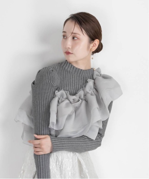 「RANDA」 長袖ニット FREE グレー レディース_画像4