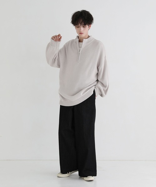 「LILL」 長袖ニット X-LARGE チャコールグレー メンズ_画像8