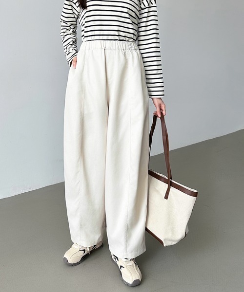 「COCOMOMO」 サルエルパンツ L アイボリー レディース_画像4