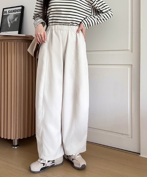 「COCOMOMO」 サルエルパンツ L アイボリー レディース_画像7