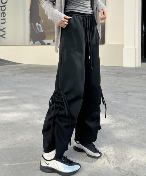 Ada. スウェットパンツ ジャージ サイドリボン ストレートシルエット
