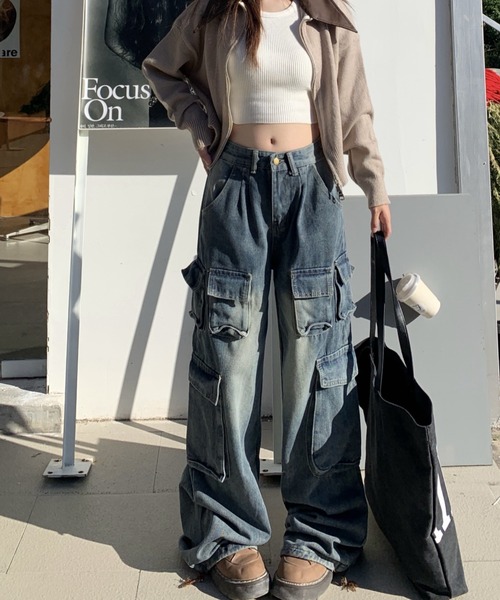 「DIAVEL」 カーゴパンツ L ブラック レディース_画像6