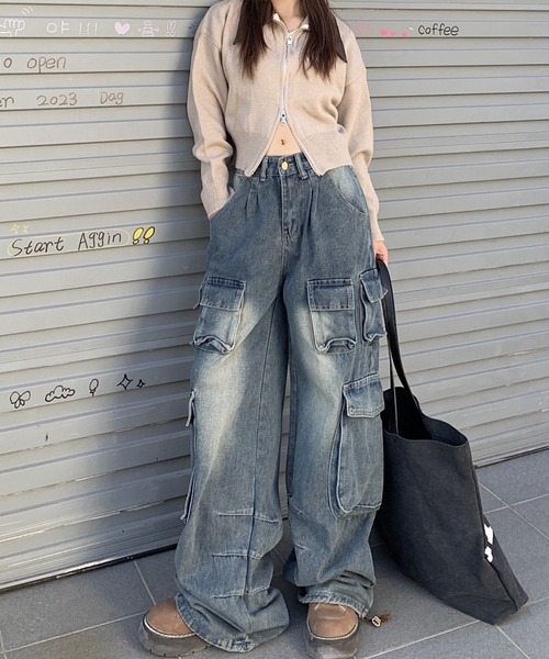 「DIAVEL」 カーゴパンツ L ブラック レディース_画像8