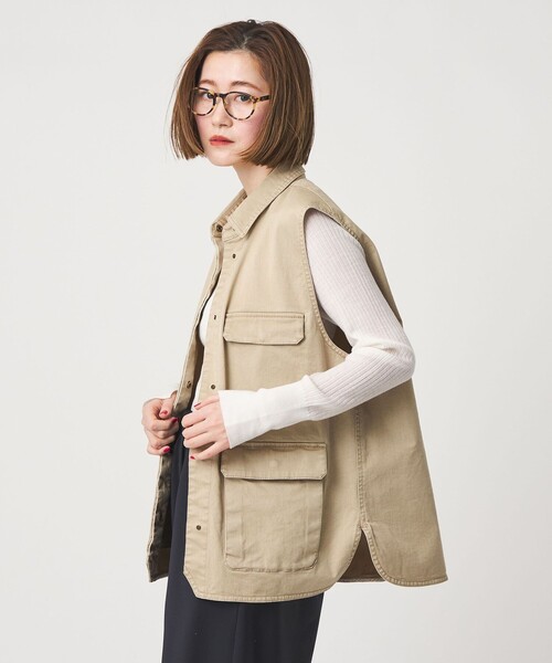 conte ベスト ジレ 「conte」サファリ チノ ベスト レディース