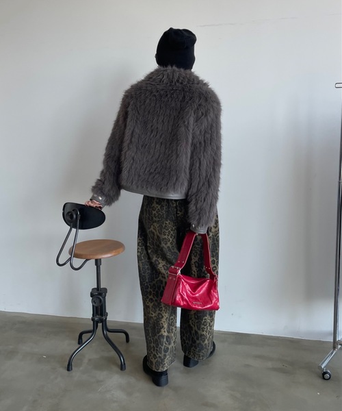 「SHAGGIE」 ジャケット FREE チャコールグレー レディース_画像2