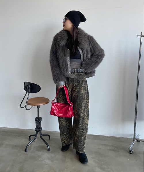 「SHAGGIE」 ジャケット FREE チャコールグレー レディース_画像3