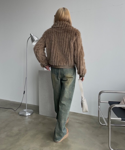 「SHAGGIE」 ジャケット FREE チャコールグレー レディース_画像6