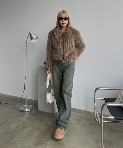 「SHAGGIE」 ジャケット FREE チャコールグレー レディース_画像7