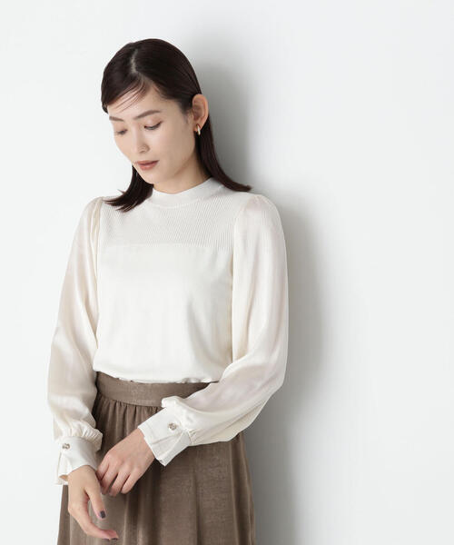 「NATURAL BEAUTY BASIC」 ノースリーブニット FREE パープル レディース_画像3