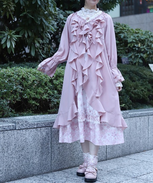 美品　axesfemme レースアップフリルカーディガン　アイボリー　M 激レア axes femme（アクシーズ ファム） カーディガン レースアップモール