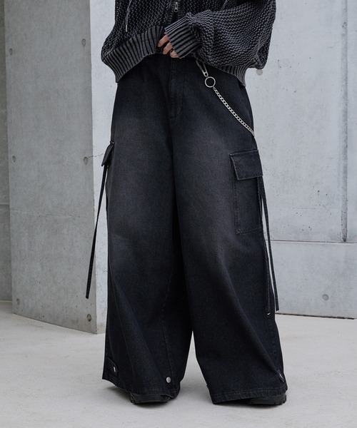 「Spielio」 カーゴパンツ S ブラック メンズ_画像4