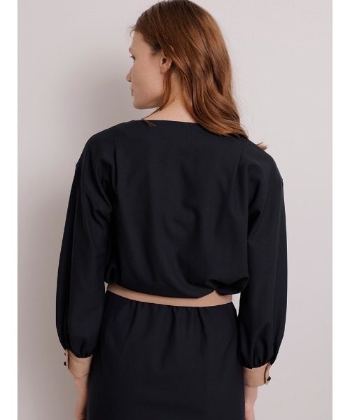 「TONAL」 長袖ブラウス 38 ネイビー レディース_画像3