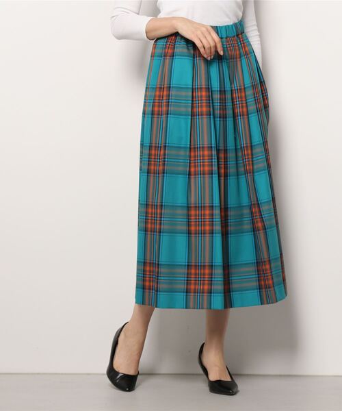 「SHIPS any」 プリーツスカート 38 グリーン レディース_画像2