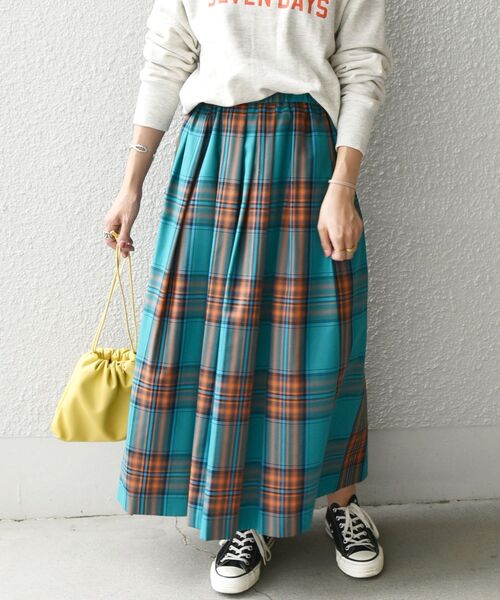 「SHIPS any」 プリーツスカート 38 グリーン レディース_画像9