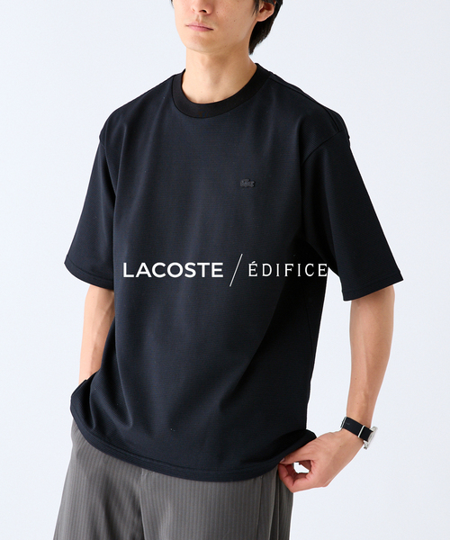 【新品】LACOSTE × JS別注 ミコカノコ 半袖Tシャツ 黒 FR4 LACOSTE（ラコステ） tシャツ 別注 ニット Tシャツ メンズ レディース