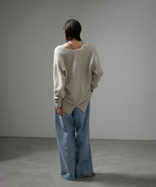 「SALON adam et rope'」 デニムパンツ M ネイビー レディースの画像