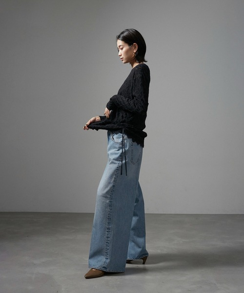 「SALON adam et rope'」 デニムパンツ M ネイビー レディースの画像