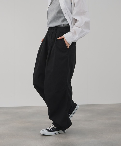 NAVY チノパン チノワイドタックパンツ レディース メンズ : ZOZOTOWN