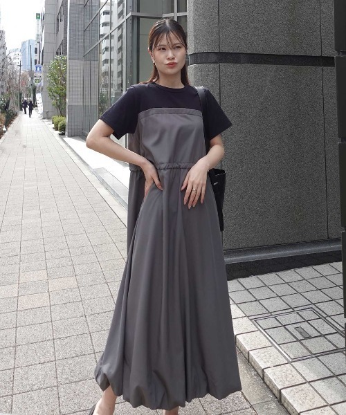 CORNERS（コーナーズ） ワンピース 半袖ドッキングバルーンワンピース