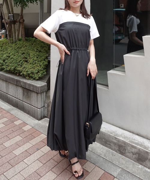 CORNERS（コーナーズ） ワンピース 半袖ドッキングバルーンワンピース
