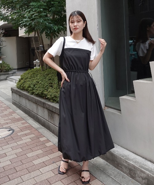 CORNERS（コーナーズ） ワンピース 半袖ドッキングバルーンワンピース