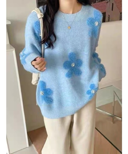 「LADY LIKE」 長袖ニット M イエロー レディース_画像3
