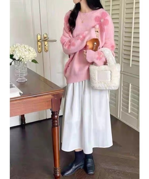 「LADY LIKE」 長袖ニット M イエロー レディース_画像5