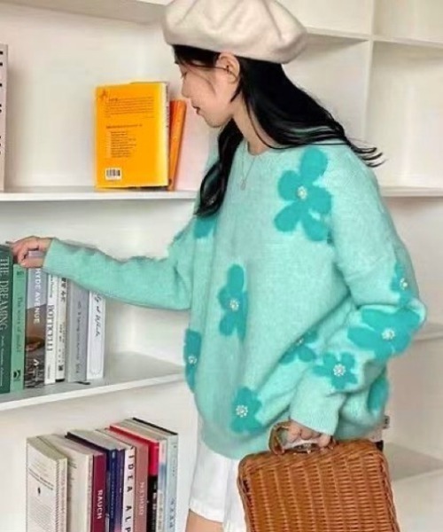 「LADY LIKE」 長袖ニット M イエロー レディース_画像6