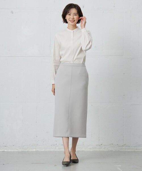 「J.PRESS」 長袖ブラウス T15 グリーン レディースの画像