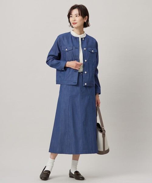 「J.PRESS」 長袖ブラウス T15 グリーン レディースの画像