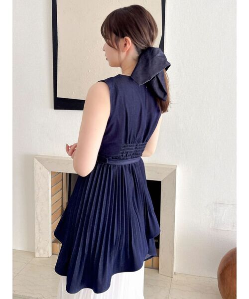 ワンピース アシメプリーツジレワンピースの画像