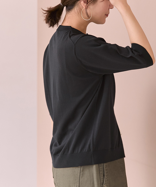 カーディガン 「UVカット/洗える/接触冷感」WASHABLE COOL UV ハーフスリーブカーディガン レディースの画像