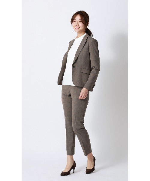 「AOYAMA」 「AnchorWoman」長袖ブラウス M ベージュ×ブラック レディース_画像9