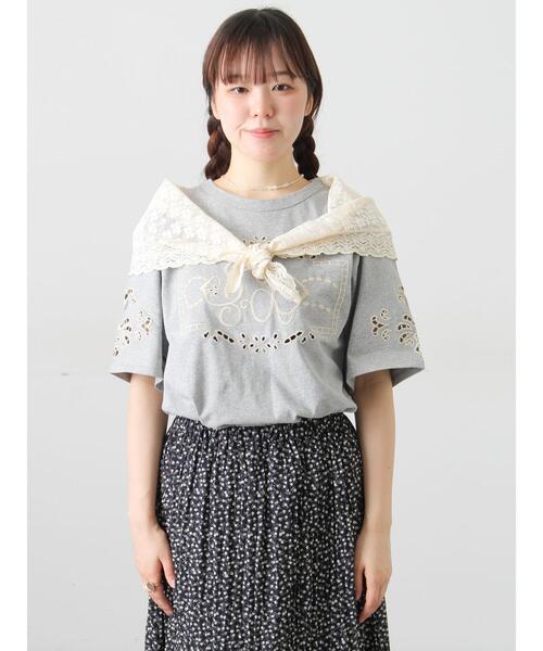 Samansa Mos2（サマンサモスモス） tシャツ 三角ストール付カット
