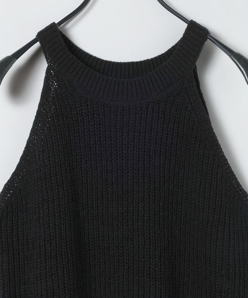 ルネ ニット タンクトップ ブラック JEANASIS（ジーナシス） タンクトップ ノースリーブ カタアゼニット