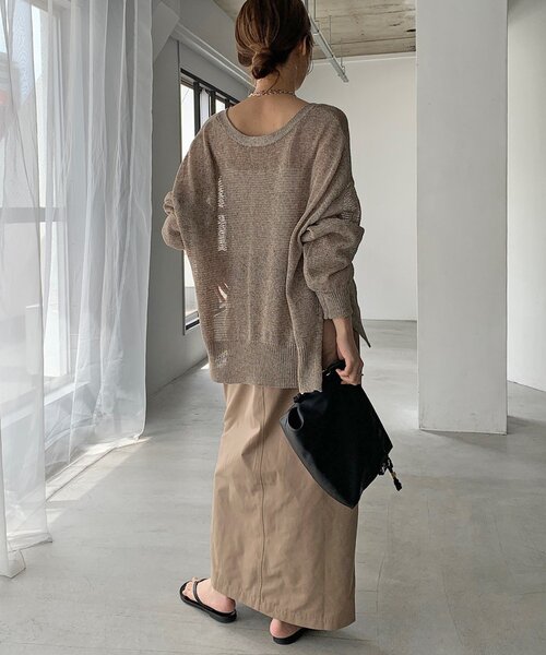 DouDou(ドゥドゥ) ロング スカート ベルト付ダブルループスカート DouDou(ドゥドゥ) ロング スカート ベルト付ダブルループスカート