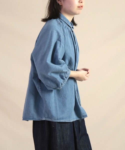 ブラウス シャツ 「Brocante / ブロカント」　6ozデニムグランシャツ レディース Brocante ブラウス シャツ 「Brocante / ブロカント」 6ozデニム