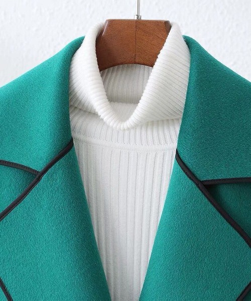 コート チェスターコート バンドカラーパイピング テーラードコート