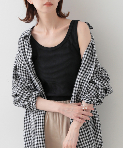 SLOBE IENA（スローブイエナ） タンクトップ 針抜きリブタンクトップ
