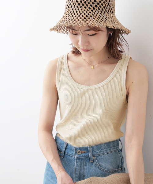 SLOBE IENA（スローブイエナ） タンクトップ 針抜きリブタンクトップ