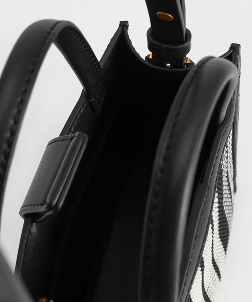 Charles&amp;Keith ウーブンダブルハンドルトートバッグ CHARLES ＆ KEITH（チャールズ&キース） ショルダーバッグ バッグ